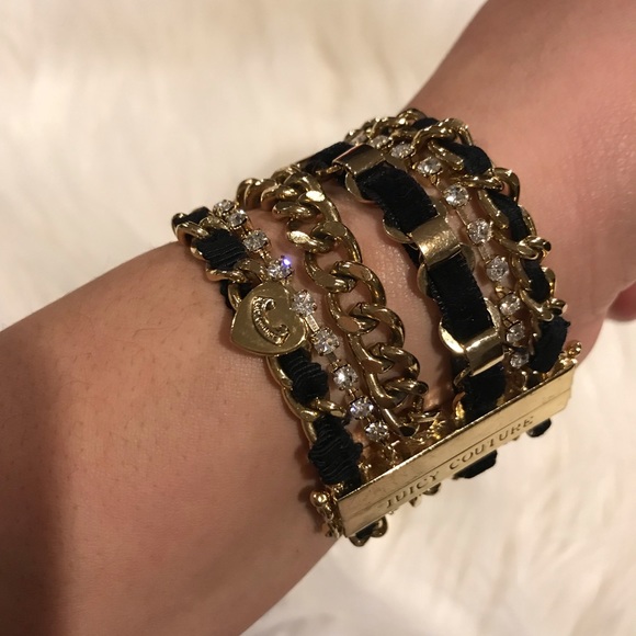 Juicy Couture Black/Gold Mixed Chain Bracelet - Picture 5 of 5